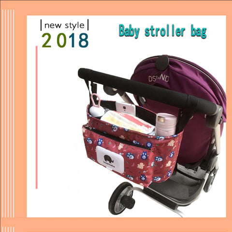 Fashion stroller organizer storage bag Universal cart storage bag Baby diaper bag Large Capability Feeding Bottle Pocket