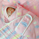 100% Cotton Baby Blanket 90X90cm Newborn Swaddle Stroller Wrap 6 Layers Quilt Muslin Wrap Swaddle Stroller Baby Blankets