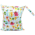Baby Diaper Bags Printed Double Zippered Wet/Dry Bag Waterproof Wet Cloth Diaper Backpack Reusable Diaper Cover WetBag