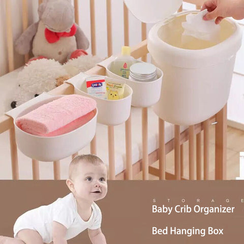 Bed Hanging Box,Portable Baby Crib Organizer for Baby Essentials Diaper Storage Cradle Bag Bedding Set